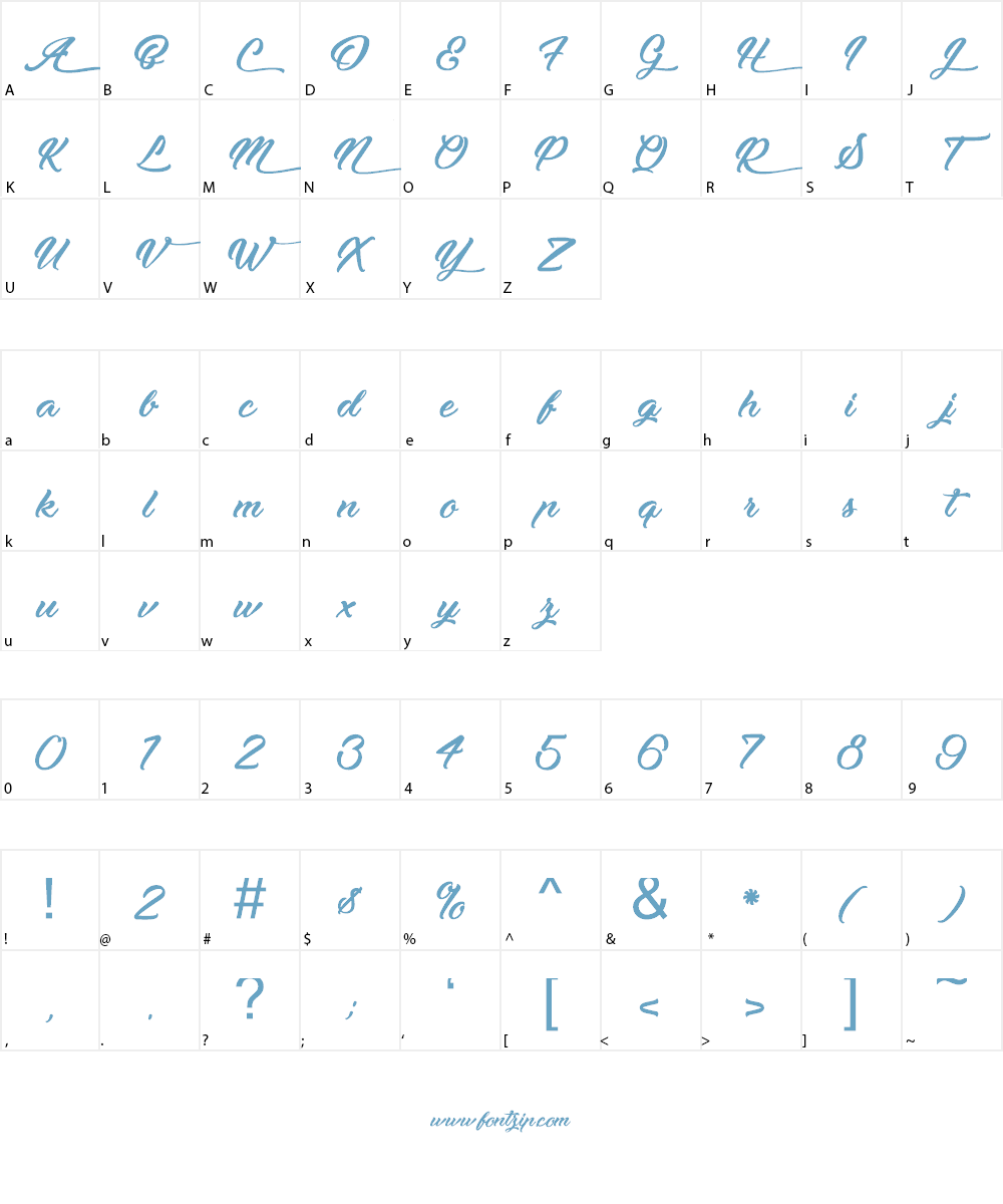 Moonlights on the Beach Font Character